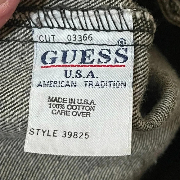 GUESS Girls Black Denim Trucker Jacket – Size M – Button-Up - Picture 7 of 9